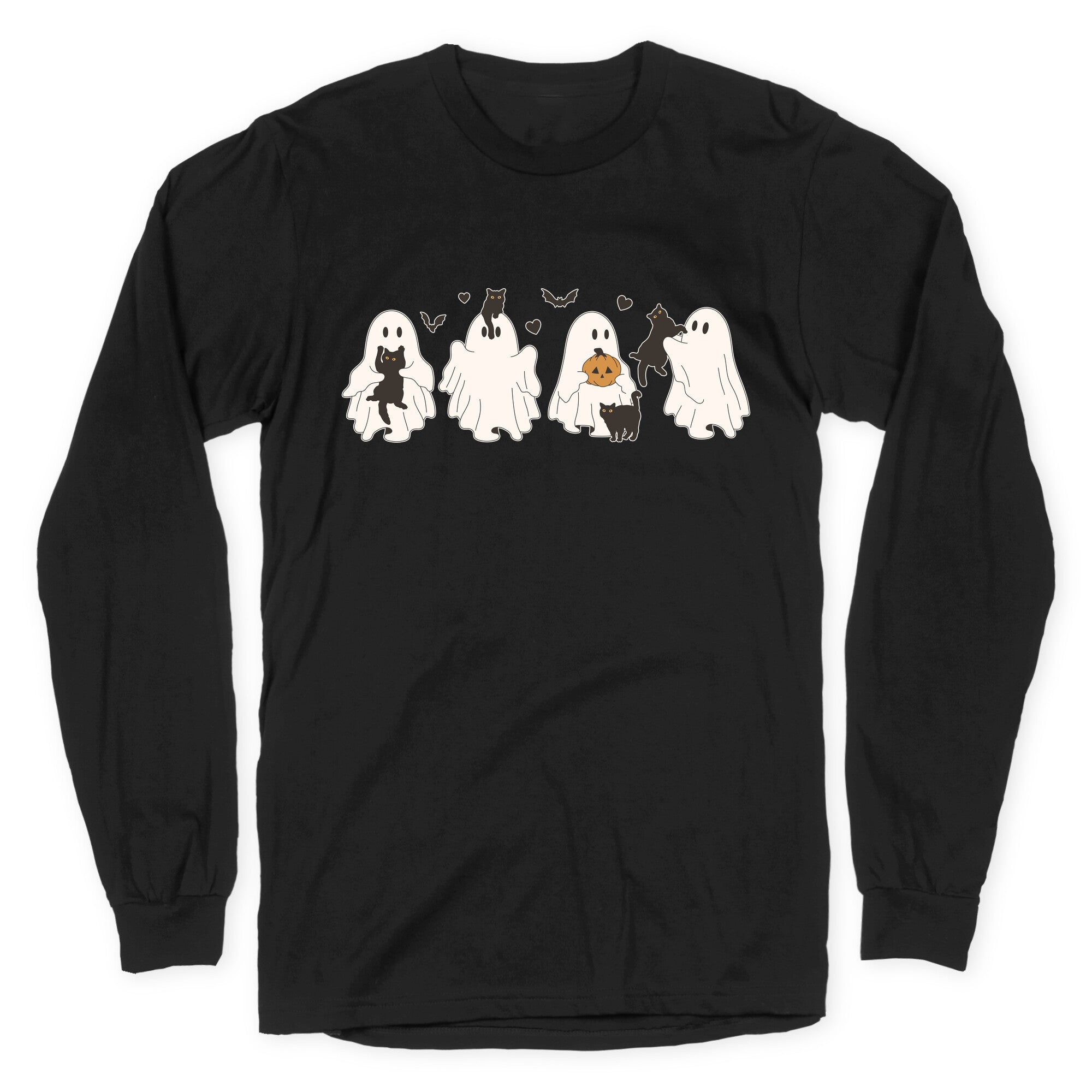 Cute Ghost Cats Longsleeve Tee