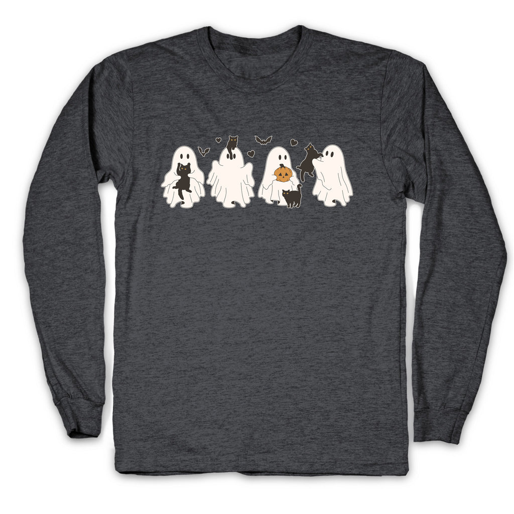 Cute Ghost Cats Longsleeve Tee