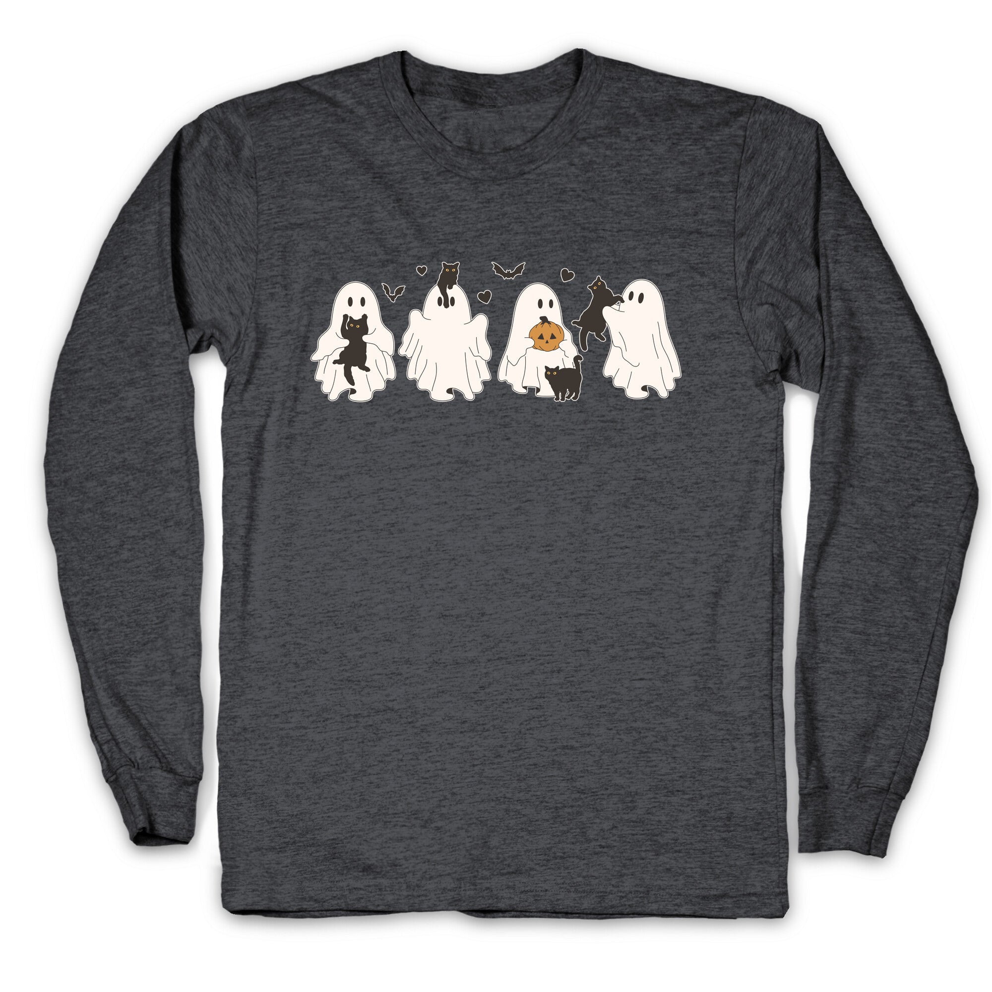 Cute Ghost Cats Longsleeve Tee