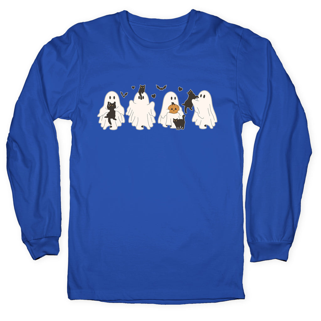 Cute Ghost Cats Longsleeve Tee