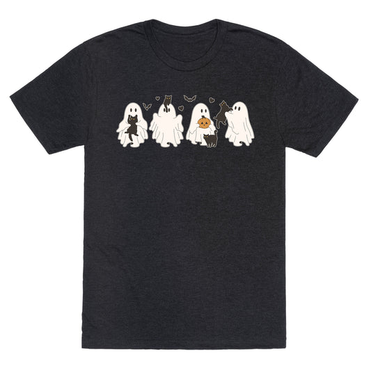 Cute Ghost Cats Unisex Triblend Tee