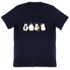 Cute Ghost Cats V-Neck