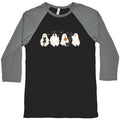 Cute Ghost Cats Baseball Tee