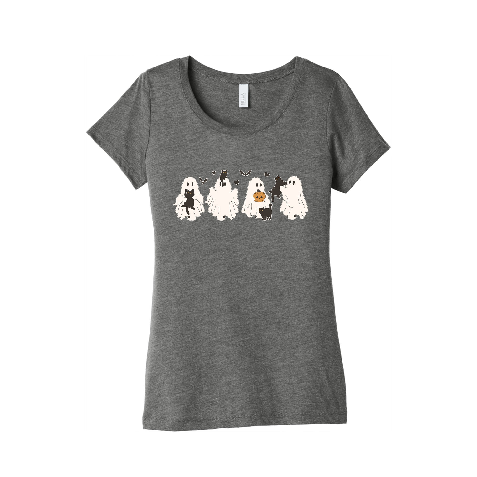 Cute Ghost Cats Womens Triblend Tee