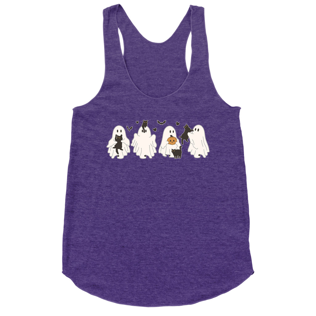 Cute Ghost Cats Racerback Tank