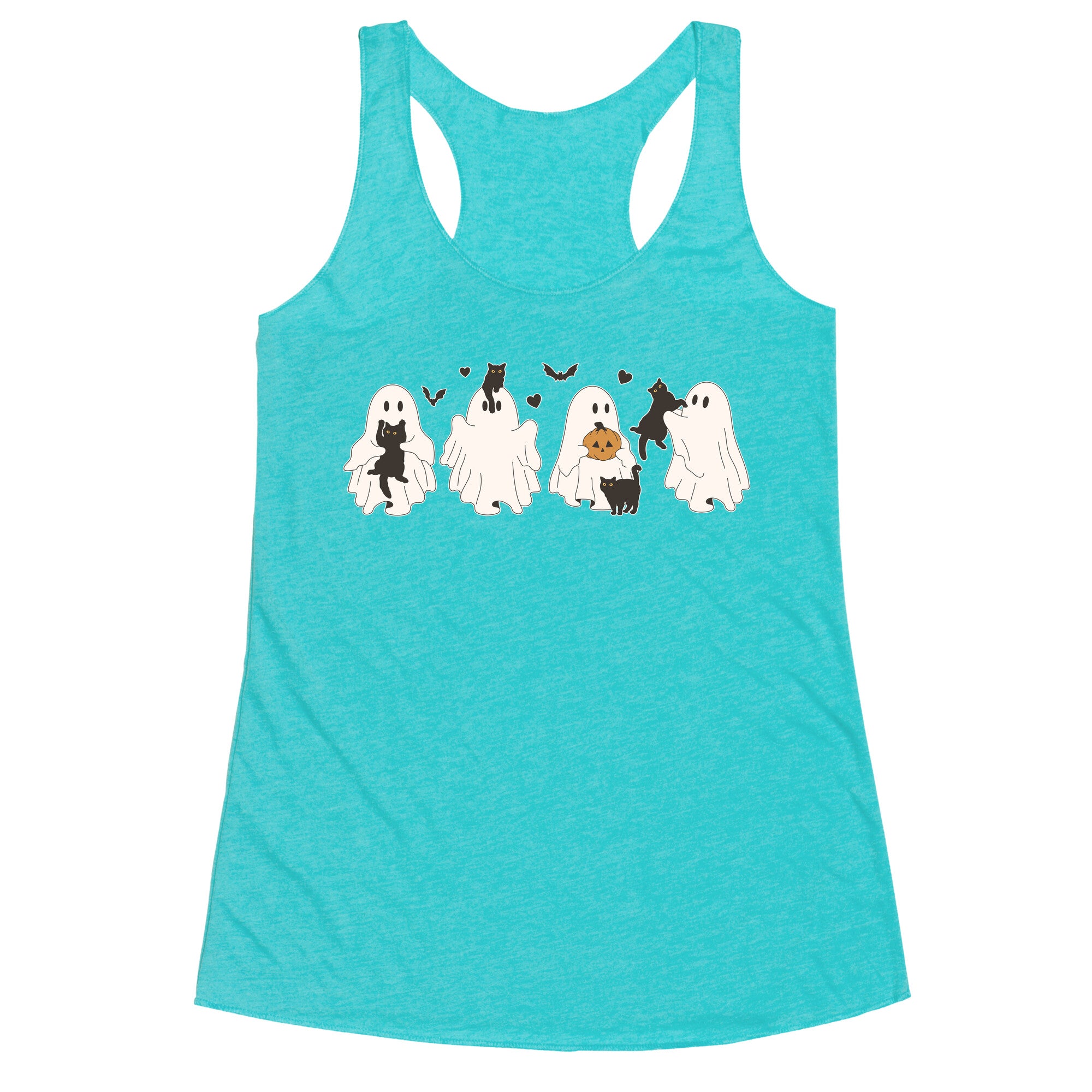 Cute Ghost Cats Racerback Tank