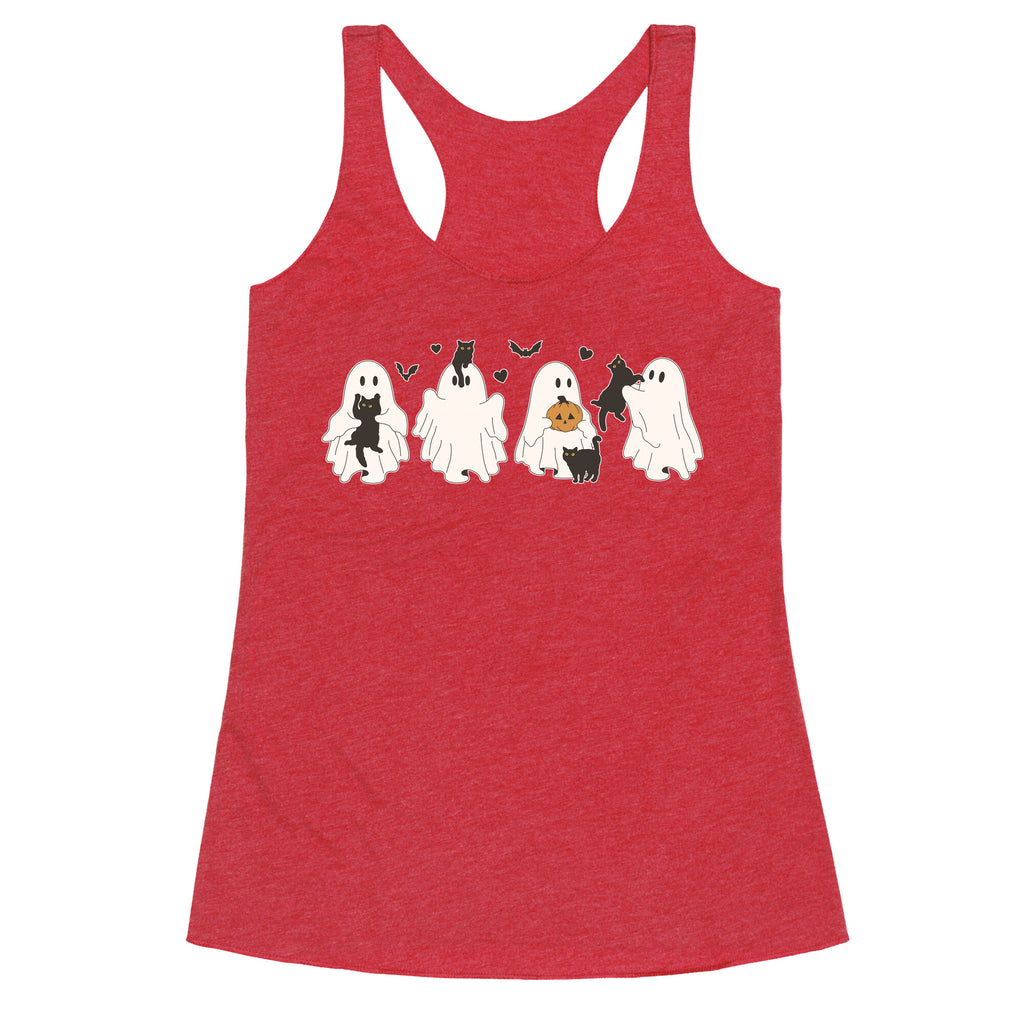 Cute Ghost Cats Racerback Tank