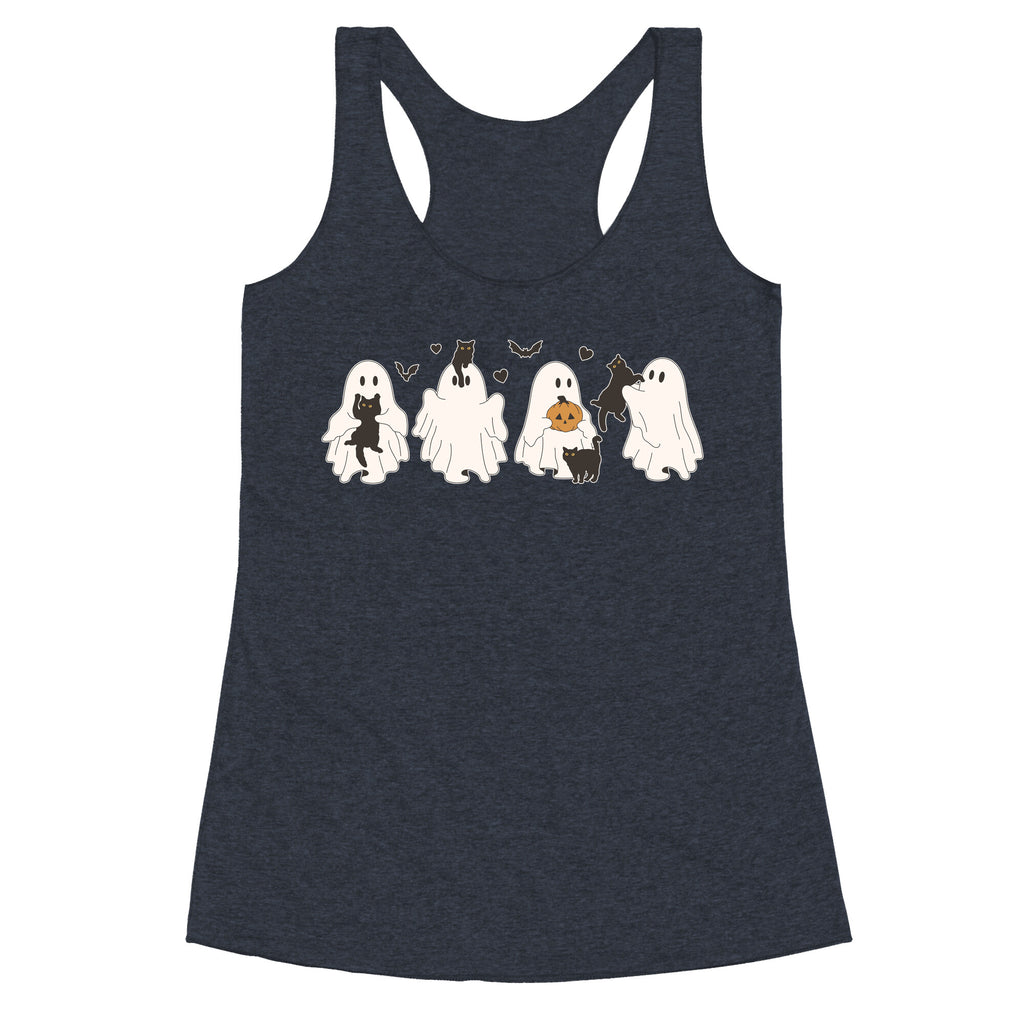 Cute Ghost Cats Racerback Tank