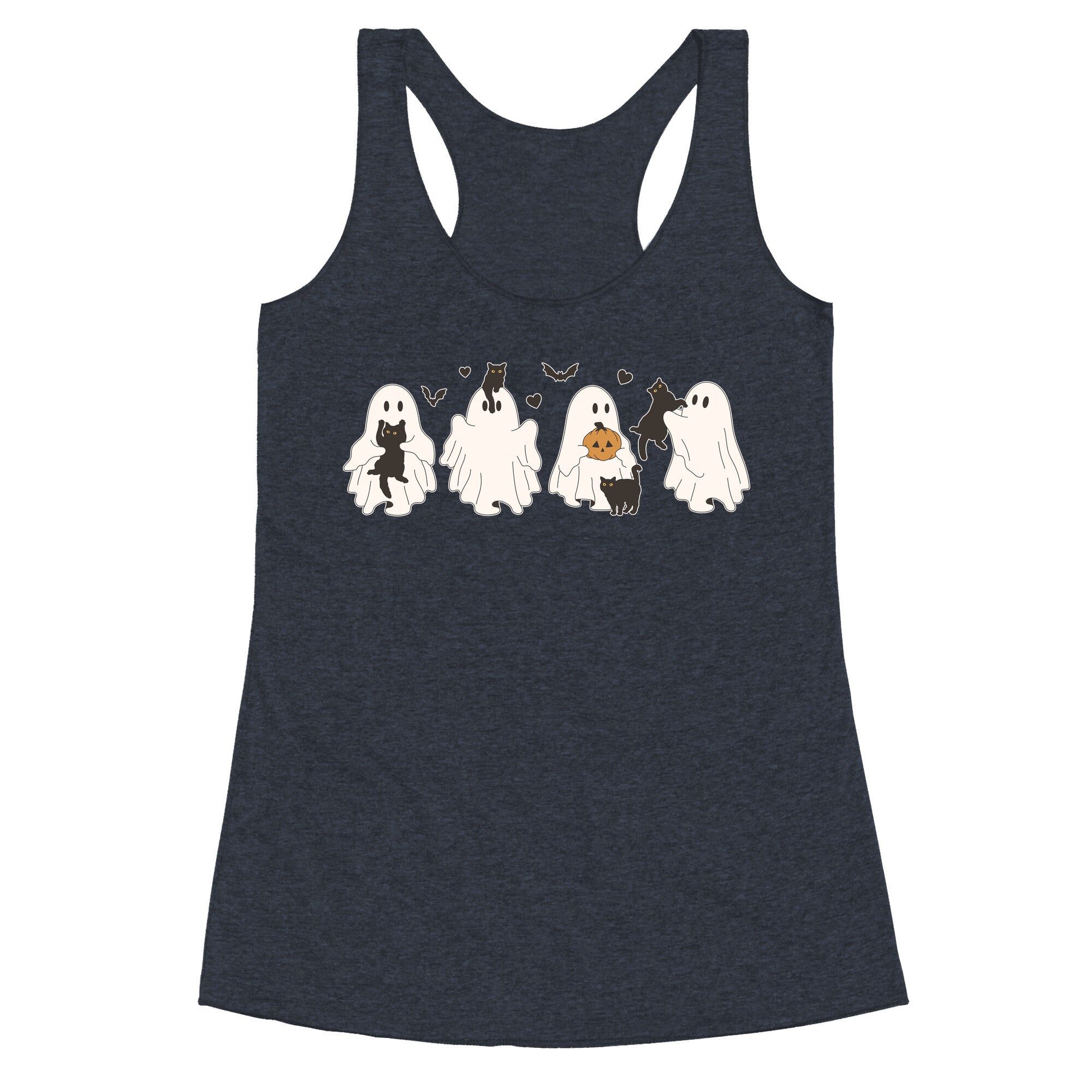 Cute Ghost Cats Racerback Tank