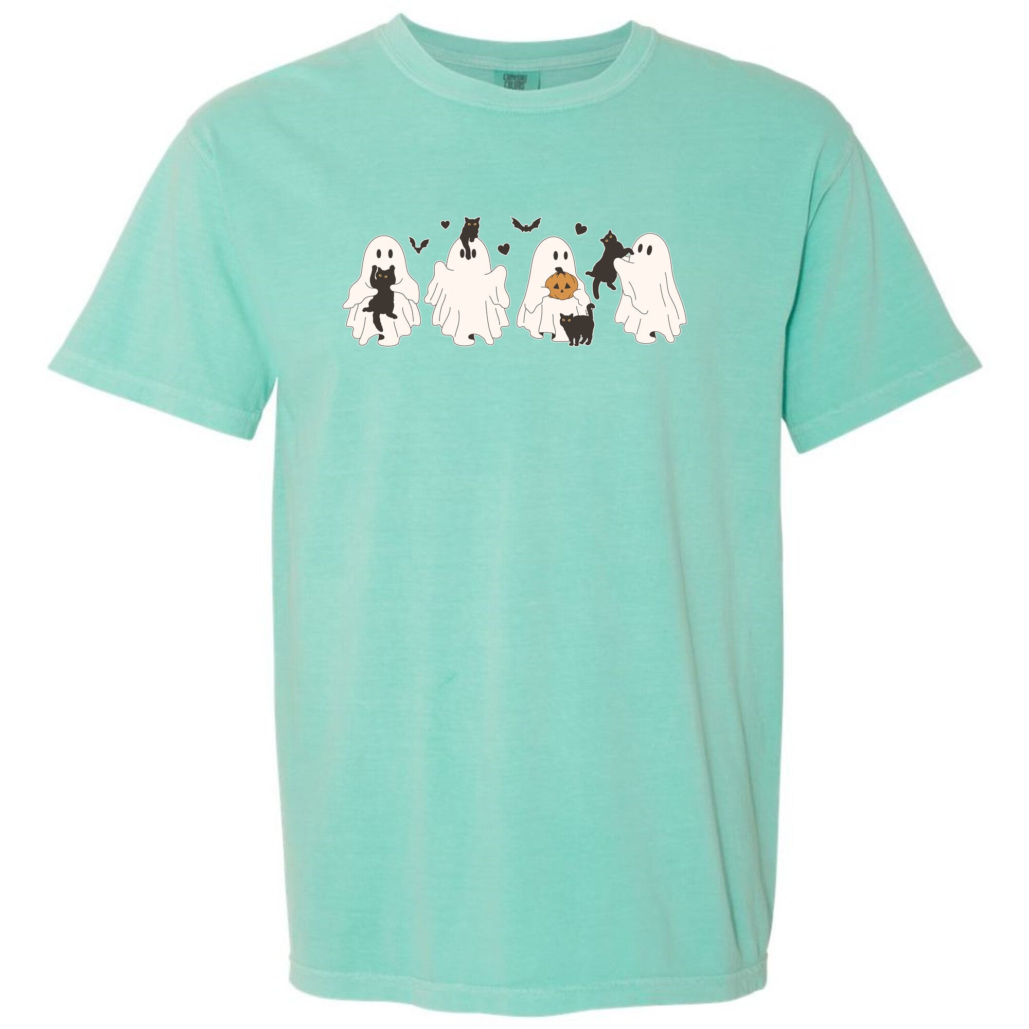 Cute Ghost Cats Unisex Heavy Cotton Tee