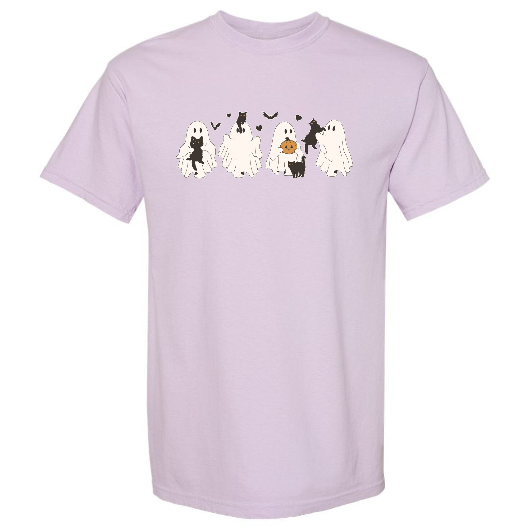 Cute Ghost Cats Unisex Heavy Cotton Tee