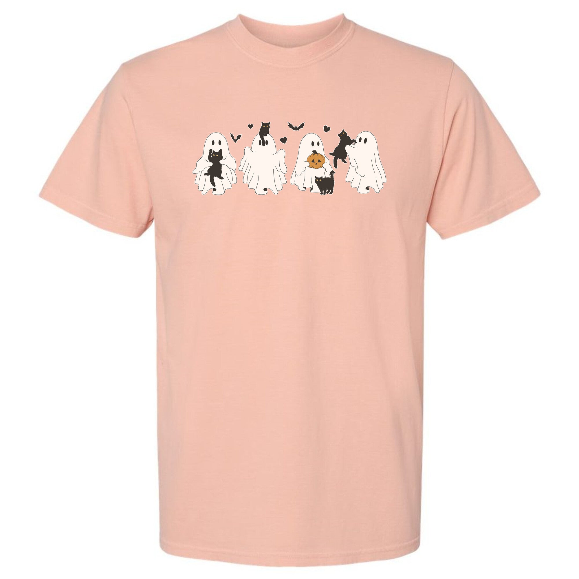 Cute Ghost Cats Unisex Heavy Cotton Tee