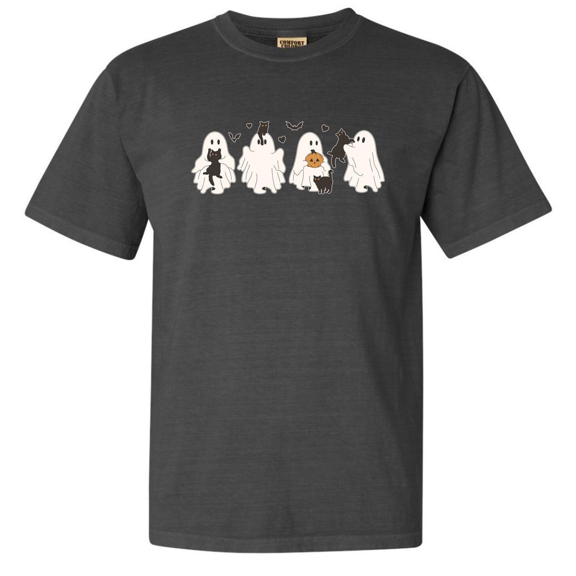 Cute Ghost Cats Unisex Heavy Cotton Tee