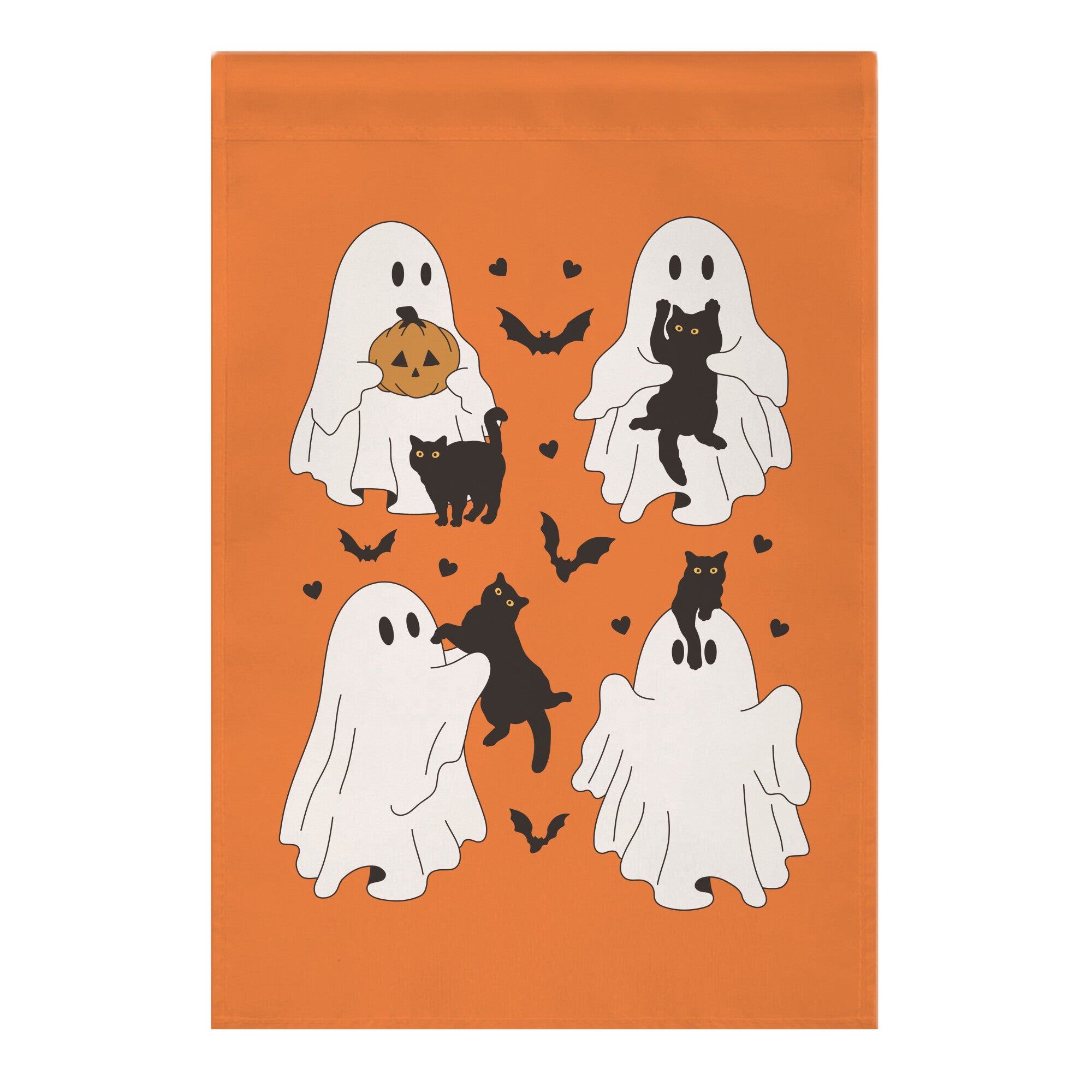 Cute Ghost Cats Garden Flag