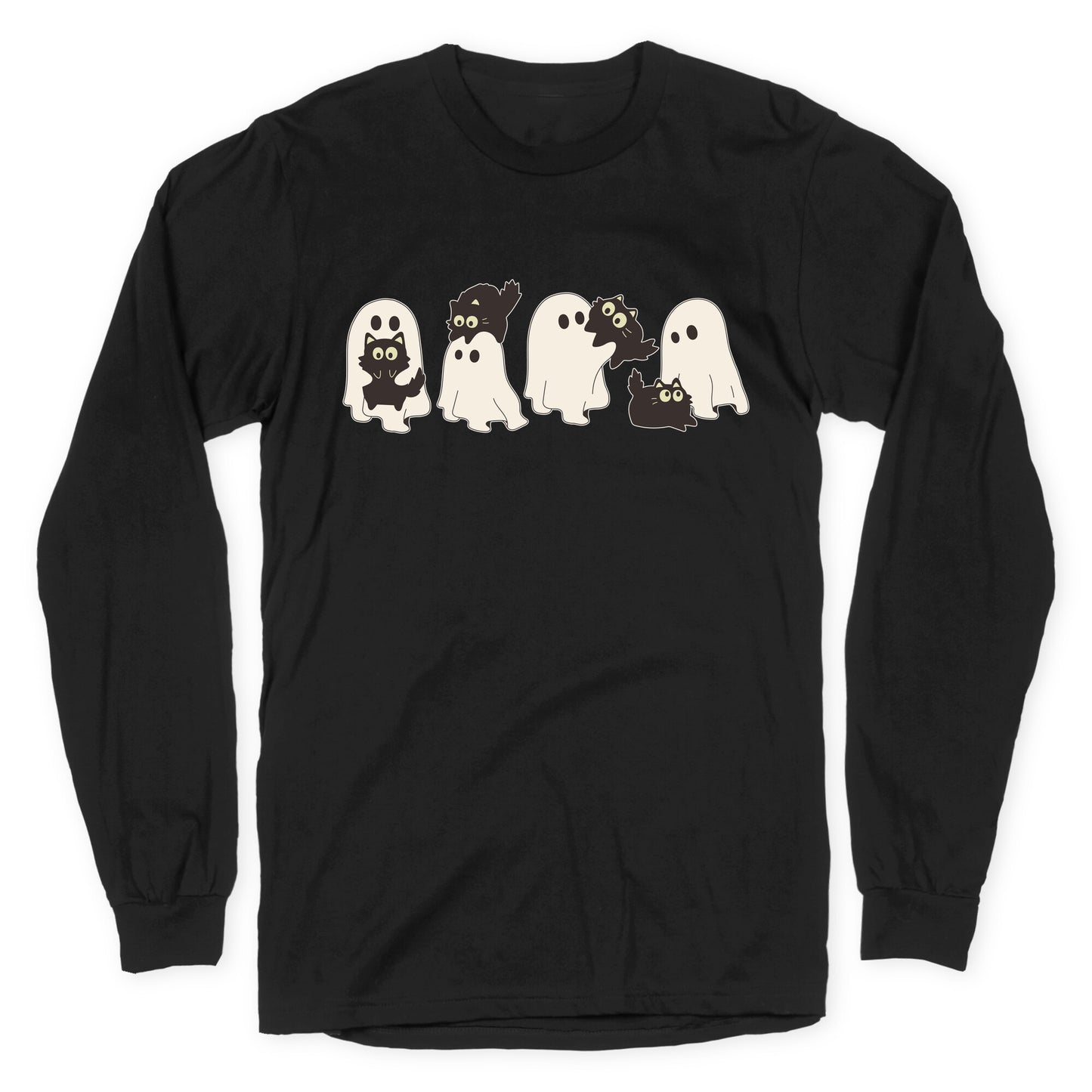 Cute Ghost Cats Longsleeve Tee