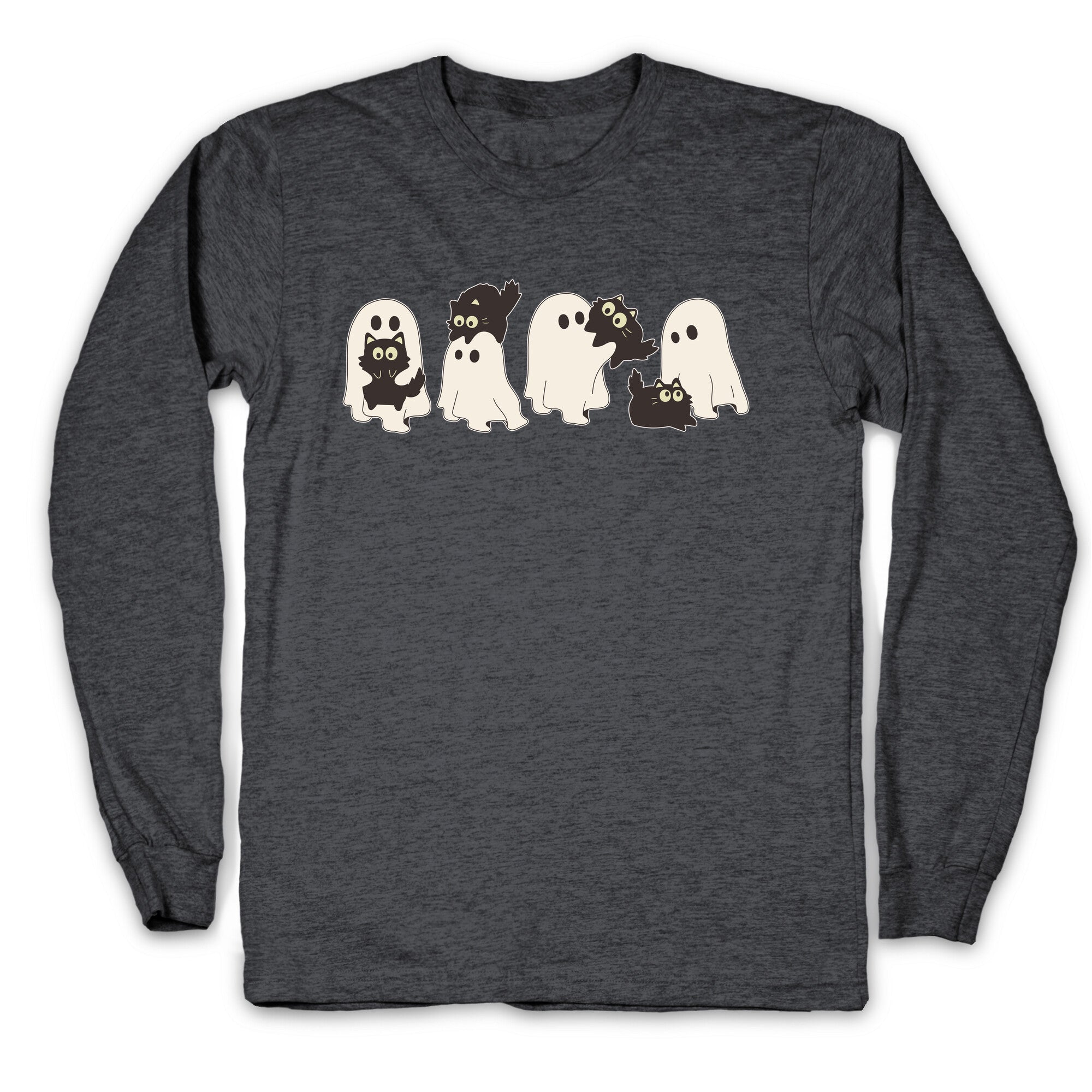 Cute Ghost Cats Longsleeve Tee