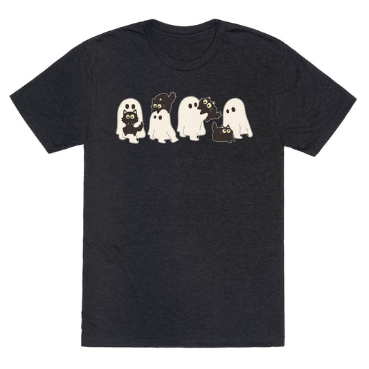 Cute Ghost Cats Unisex Triblend Tee