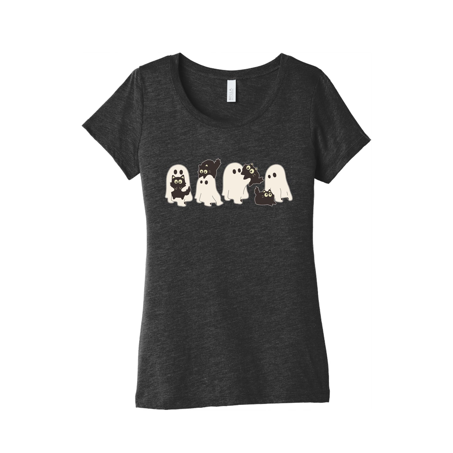Cute Ghost Cats Womens Triblend Tee