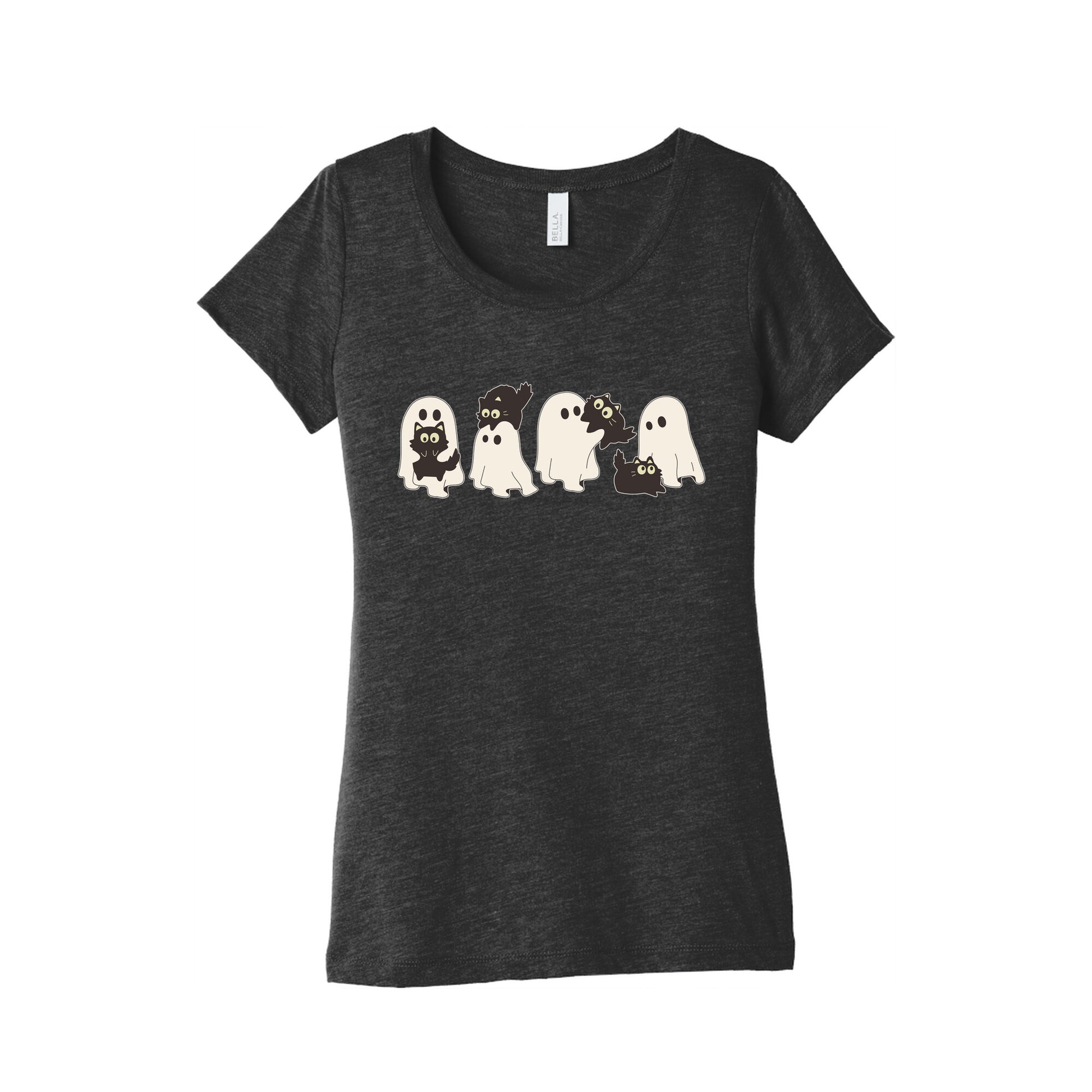 Cute Ghost Cats Womens Triblend Tee
