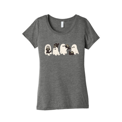 Cute Ghost Cats Womens Triblend Tee