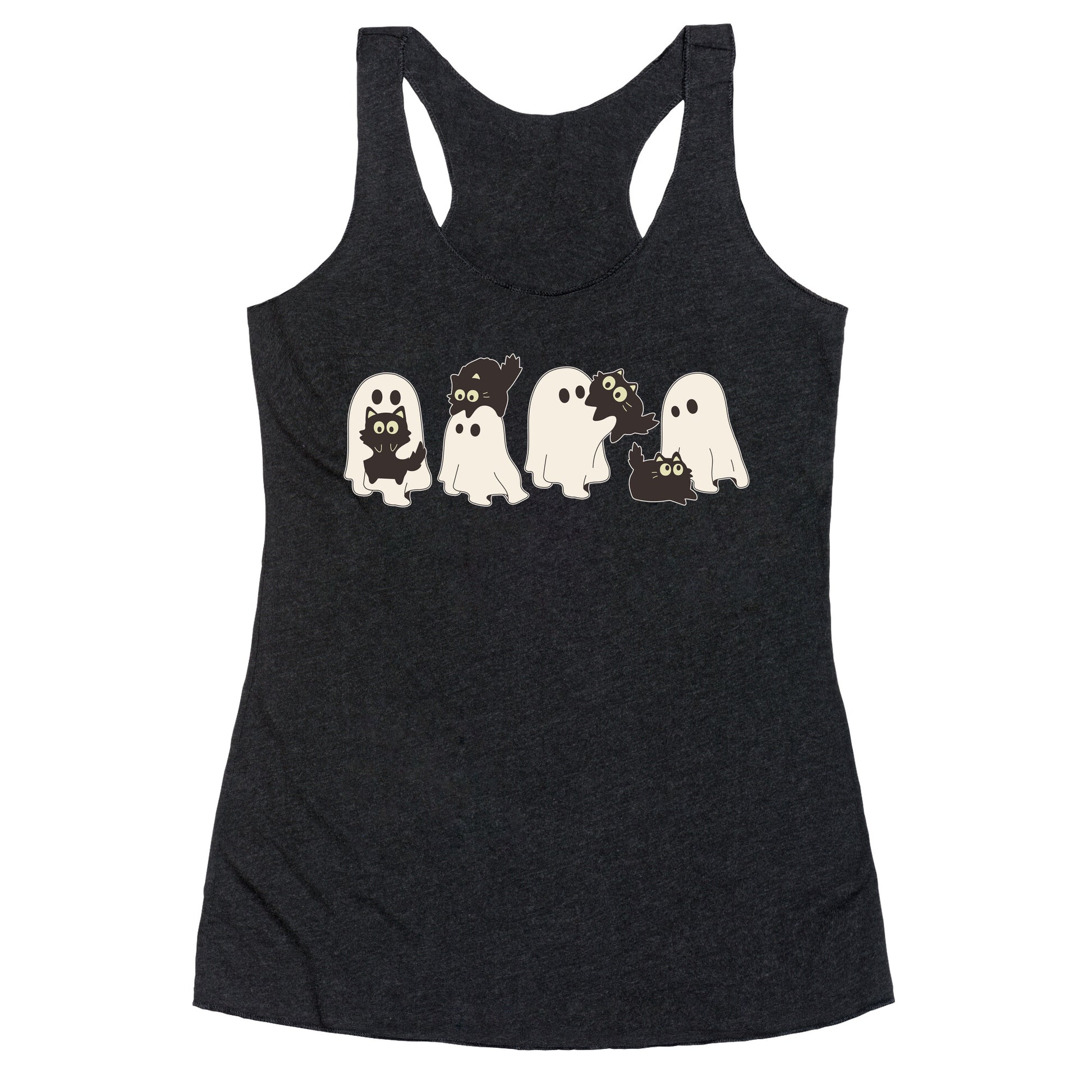 Cute Ghost Cats Racerback Tank