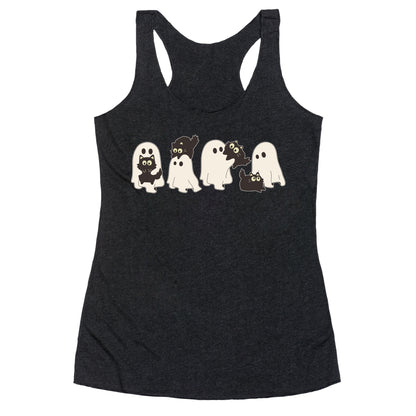 Cute Ghost Cats Racerback Tank