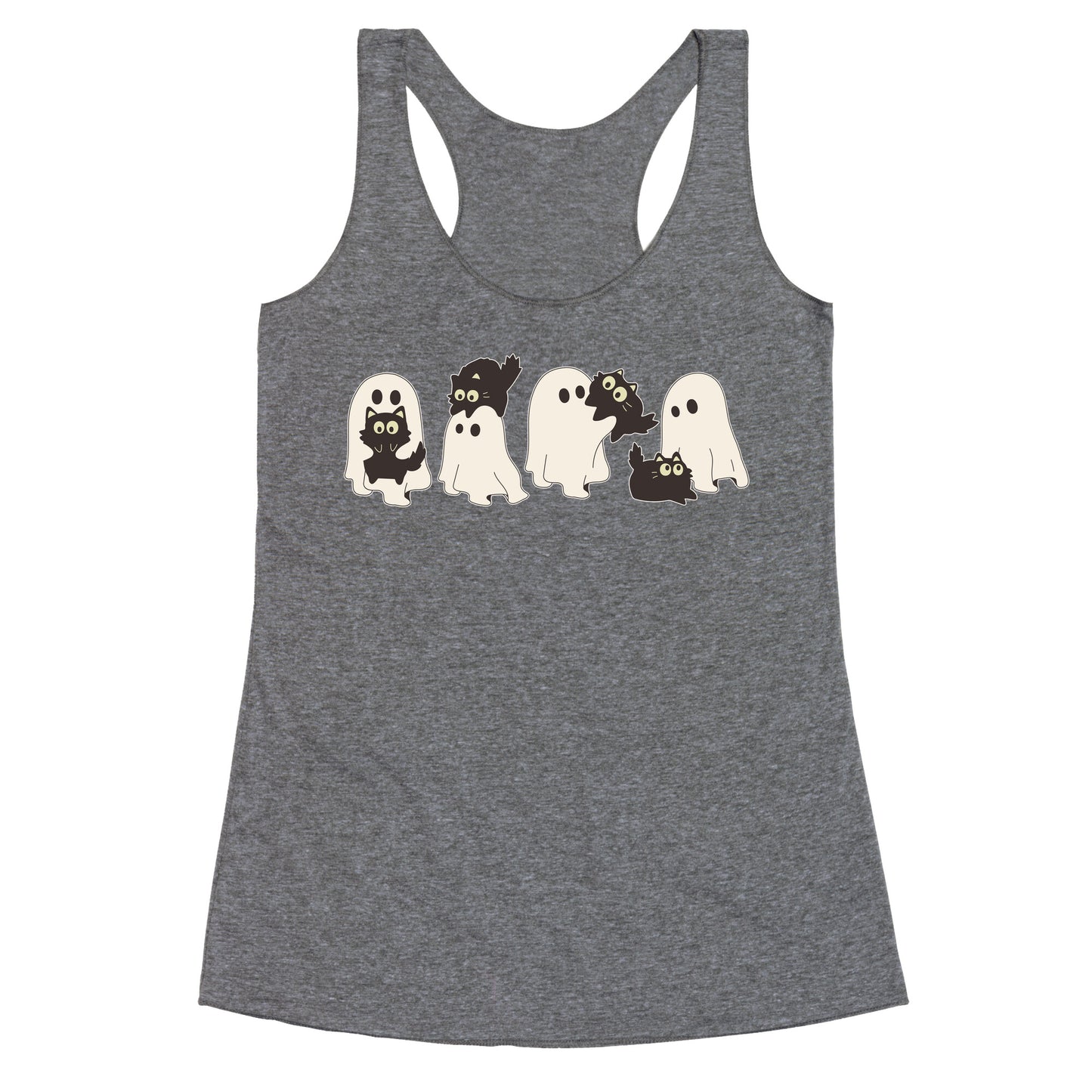 Cute Ghost Cats Racerback Tank