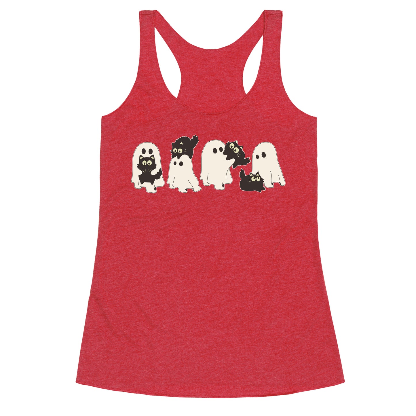 Cute Ghost Cats Racerback Tank