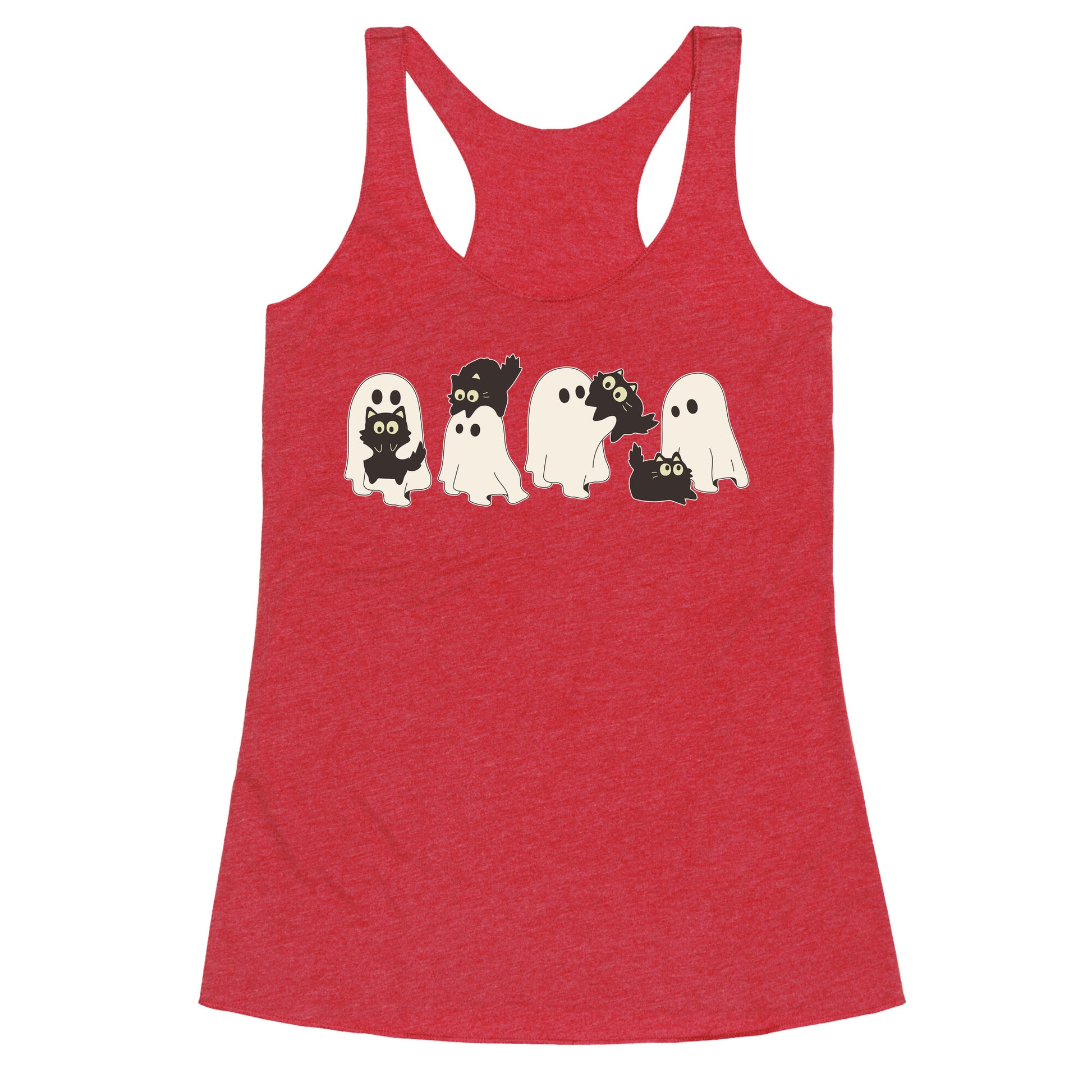Cute Ghost Cats Racerback Tank