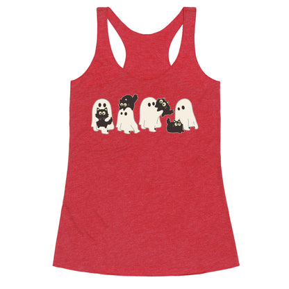 Cute Ghost Cats Racerback Tank