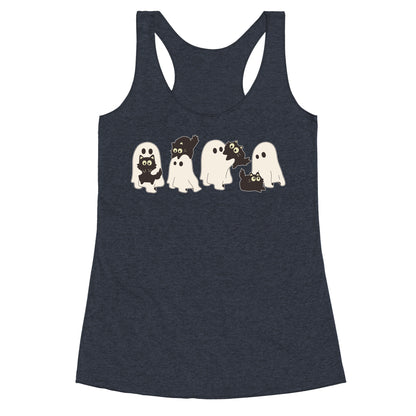 Cute Ghost Cats Racerback Tank