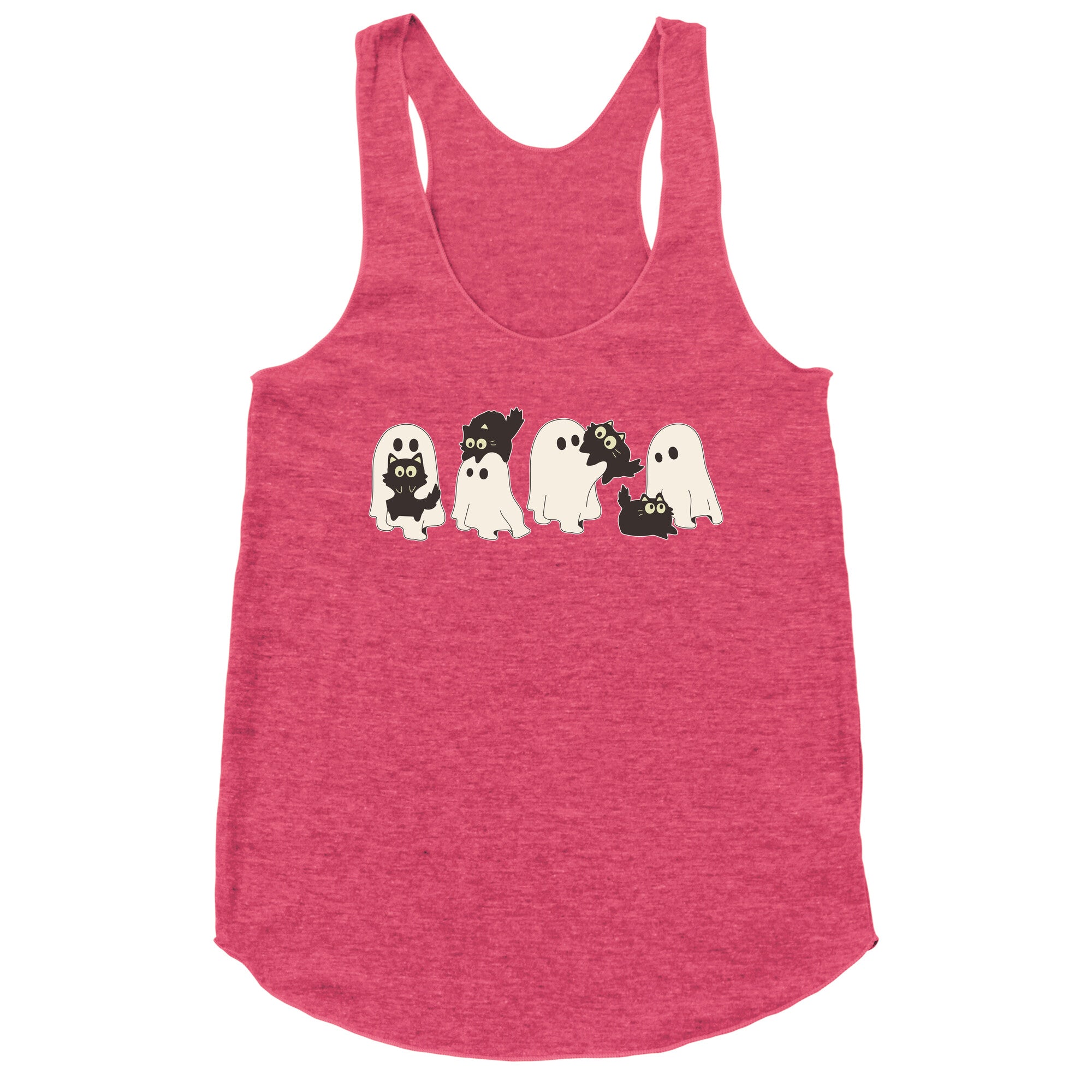 Cute Ghost Cats Racerback Tank