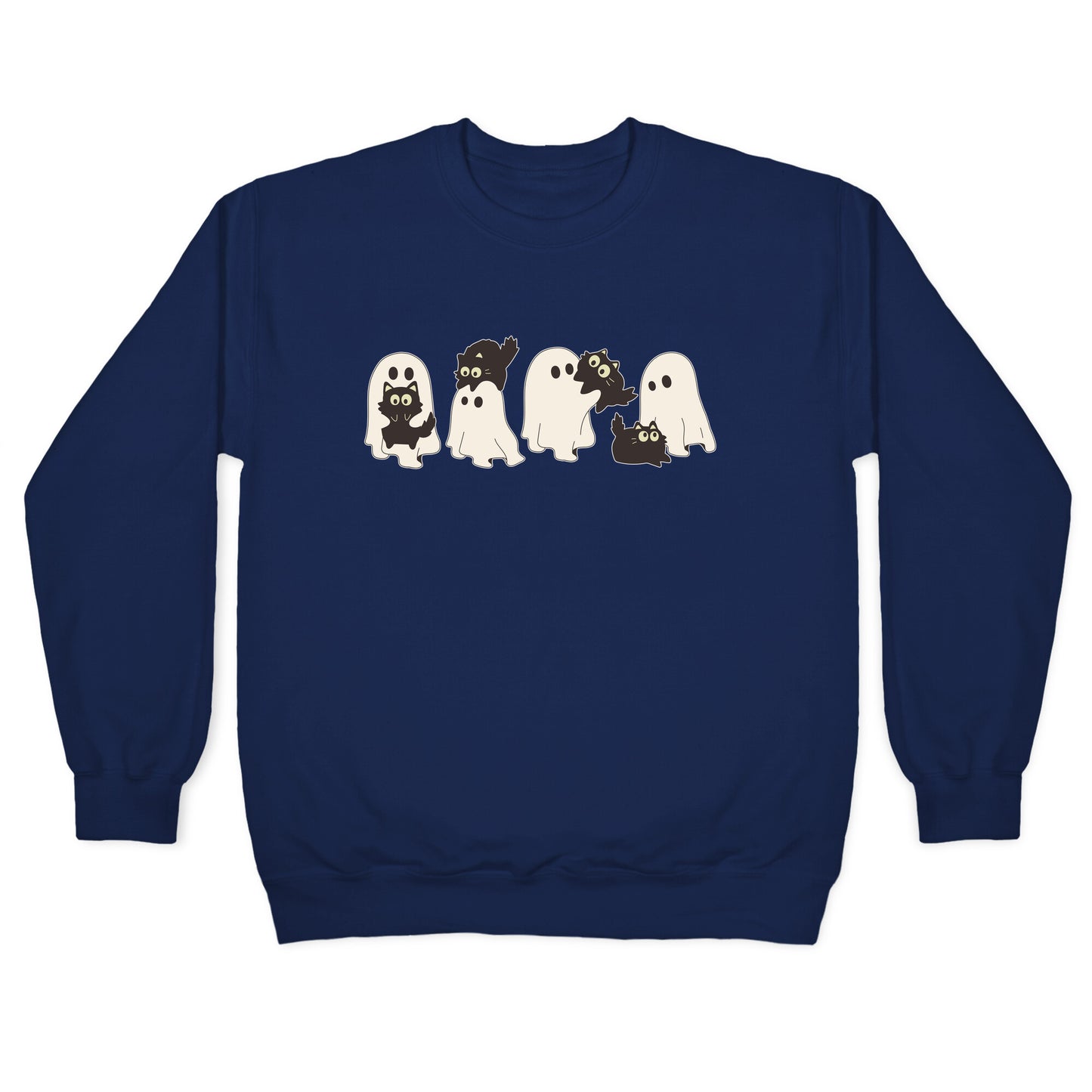 Cute Ghost Cats Crewneck Sweatshirt