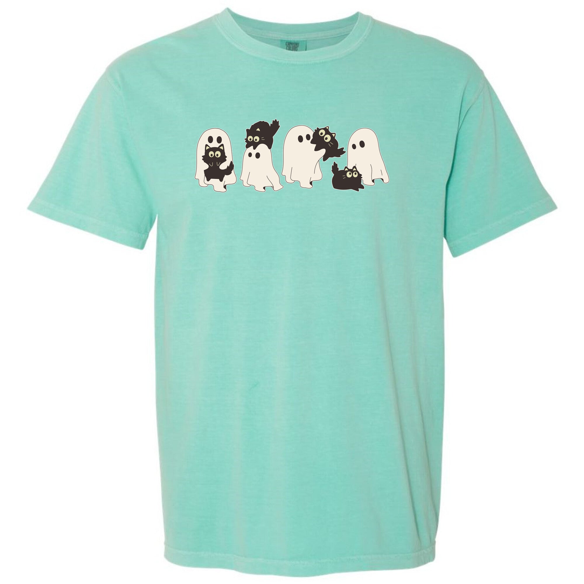 Cute Ghost Cats Unisex Heavy Cotton Tee