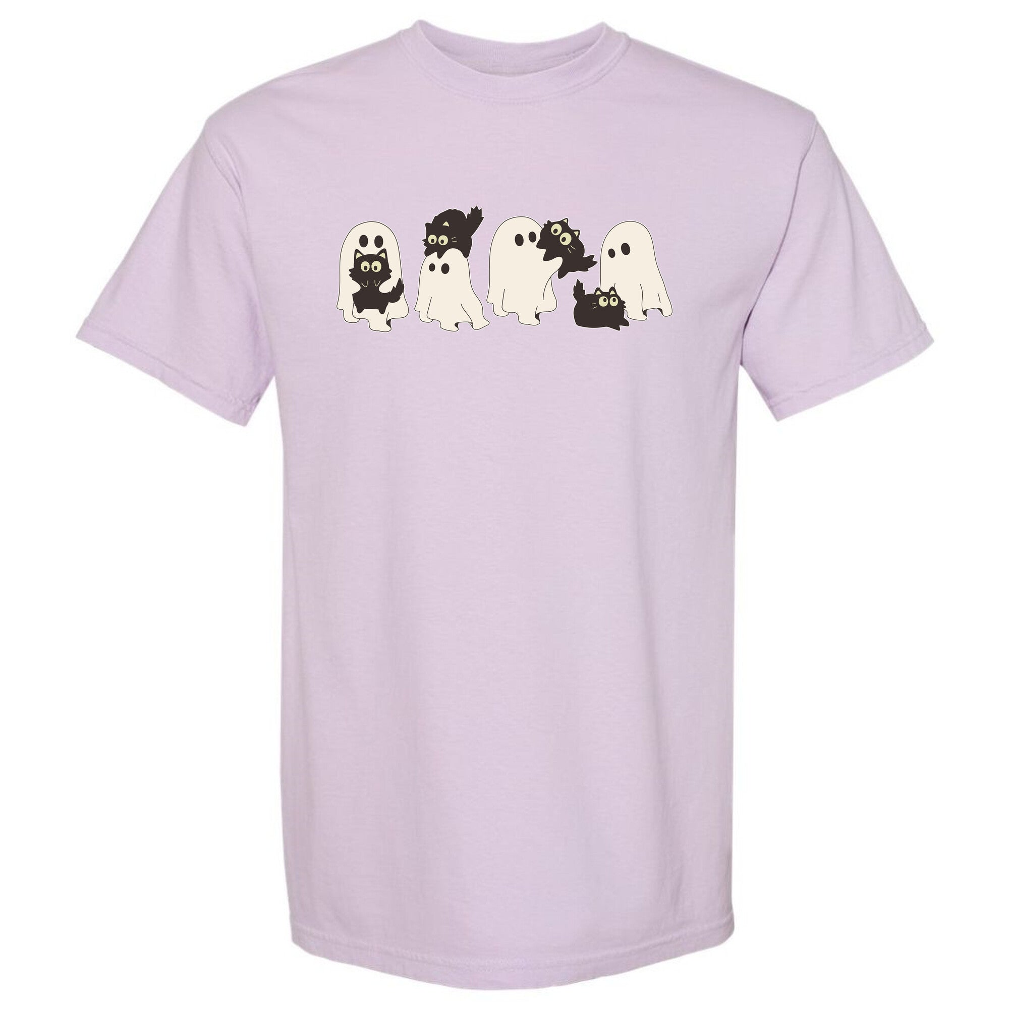 Cute Ghost Cats Unisex Heavy Cotton Tee