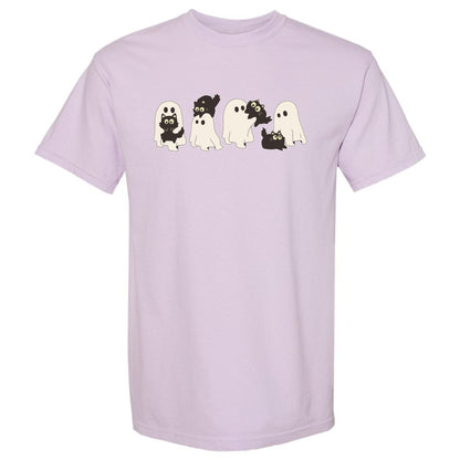 Cute Ghost Cats Unisex Heavy Cotton Tee