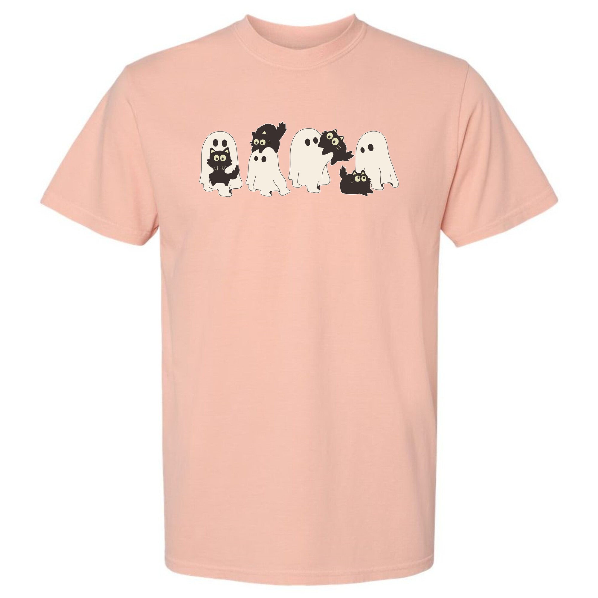 Cute Ghost Cats Unisex Heavy Cotton Tee