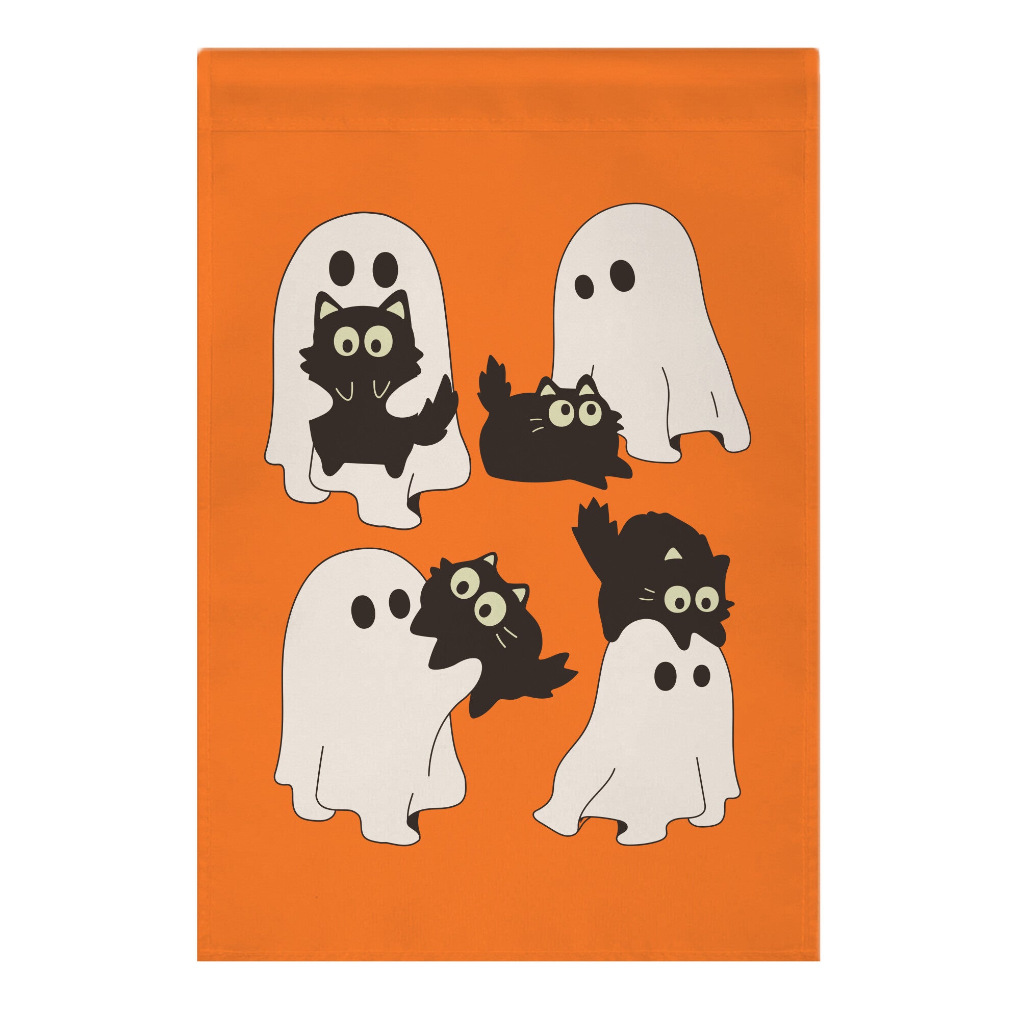 Cute Ghost Cats Garden Flag