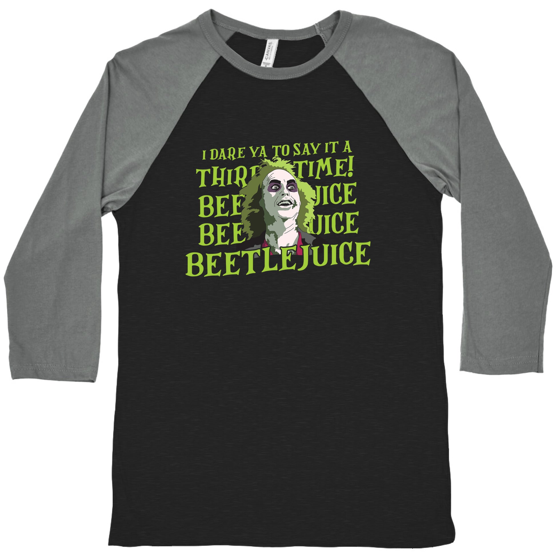 Beetlejuice I Dare Ya Baseball Tee