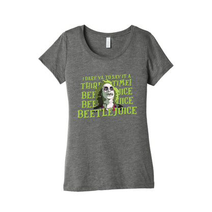 Beetlejuice I Dare Ya Womens Triblend Tee