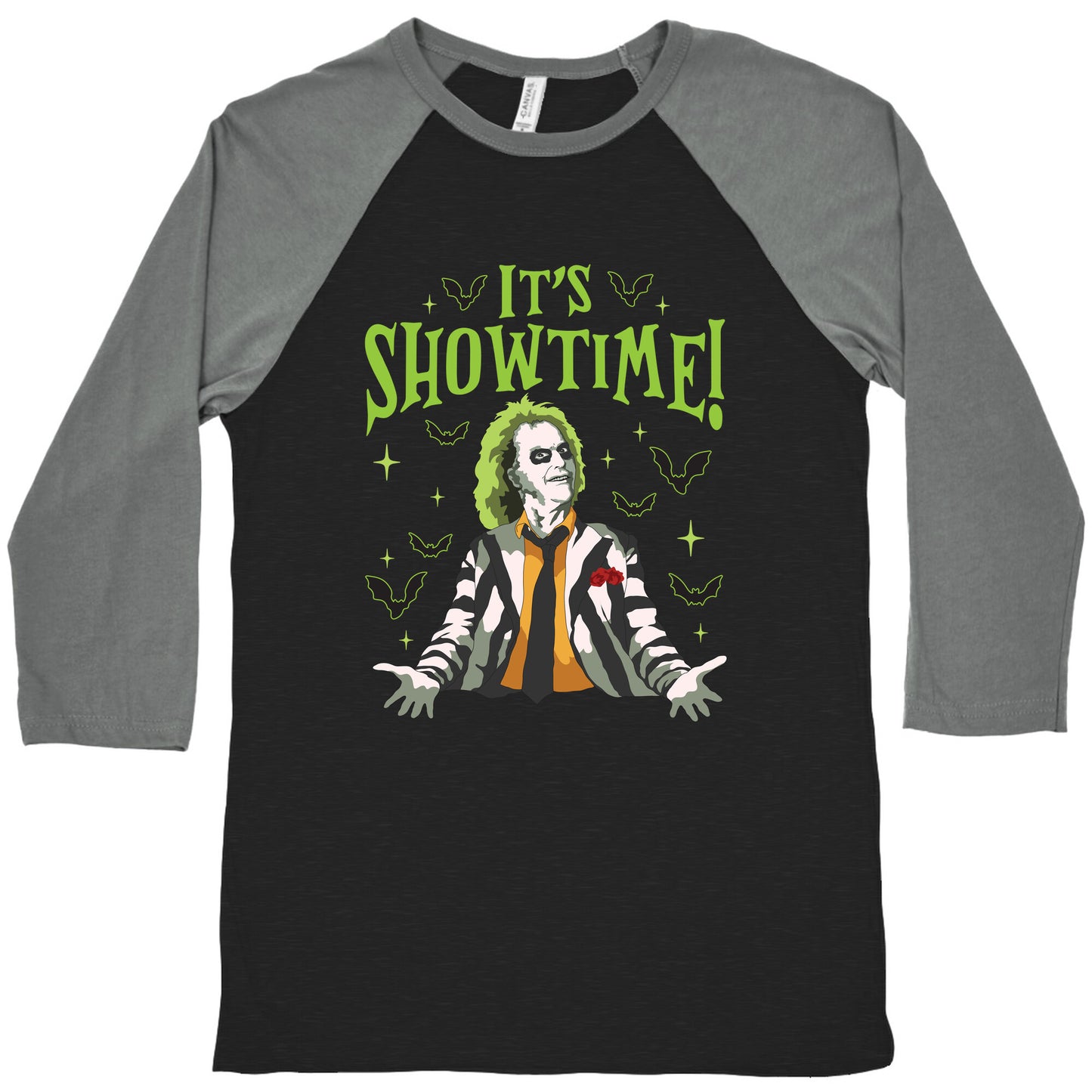 Beetlejuice Its Showtime Baseball Tee