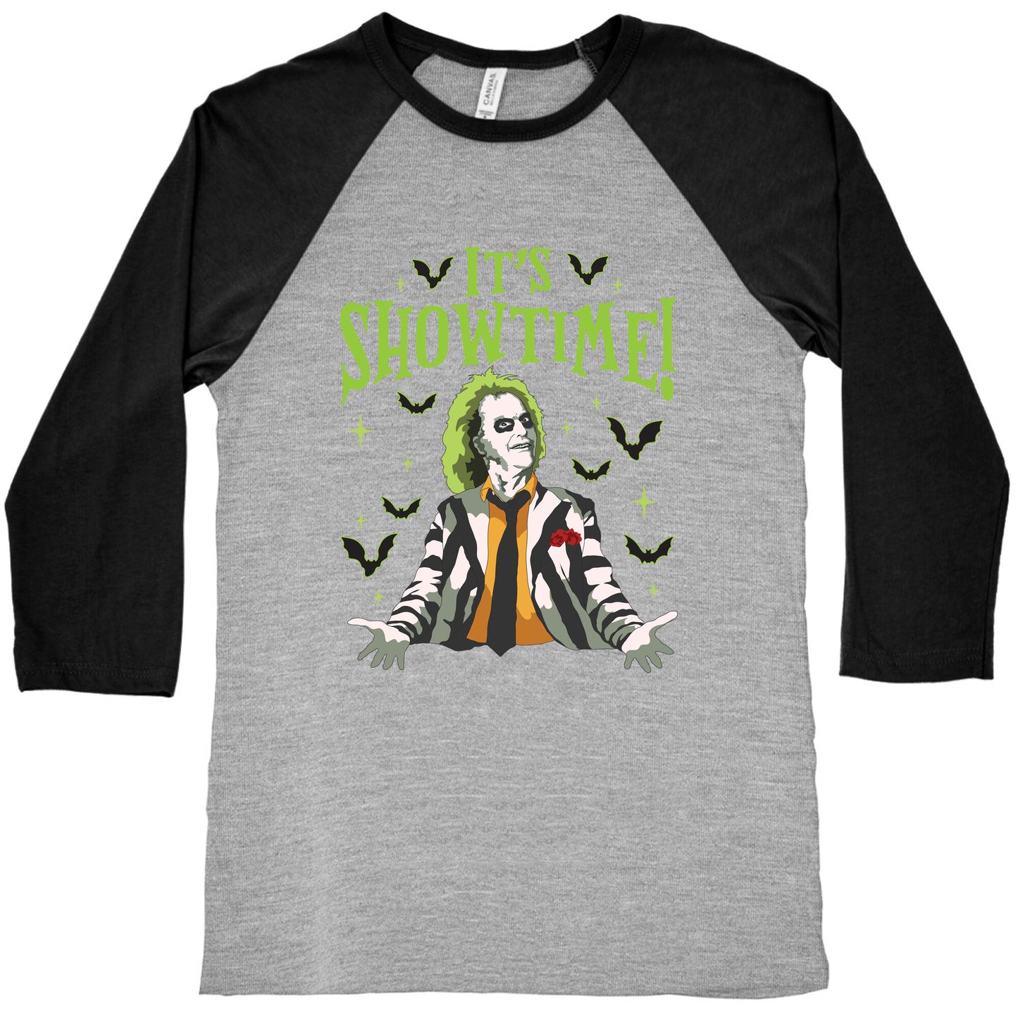 Beetlejuice Its Showtime Baseball Tee