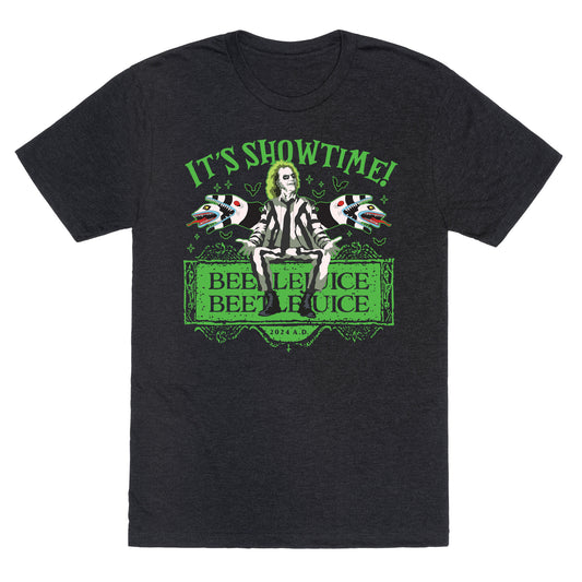 Beetlejuice Its Showtime Unisex Triblend Tee