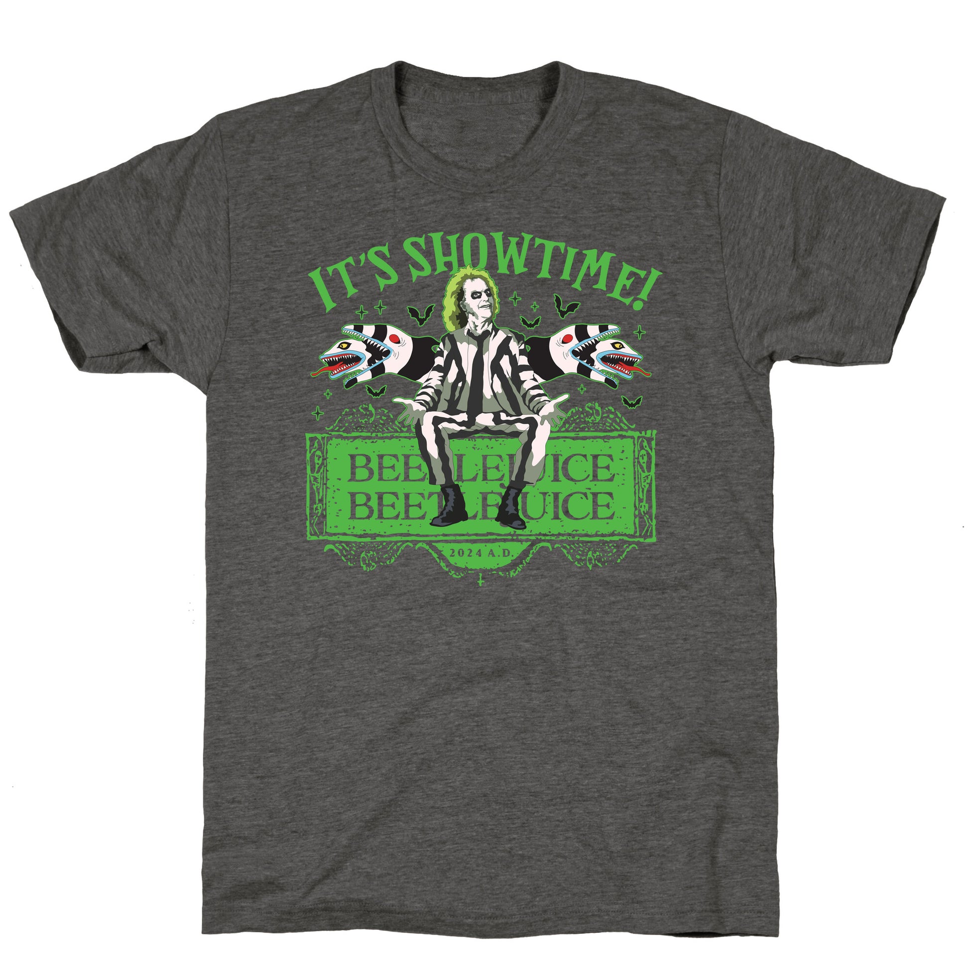 Beetlejuice Its Showtime Unisex Triblend Tee