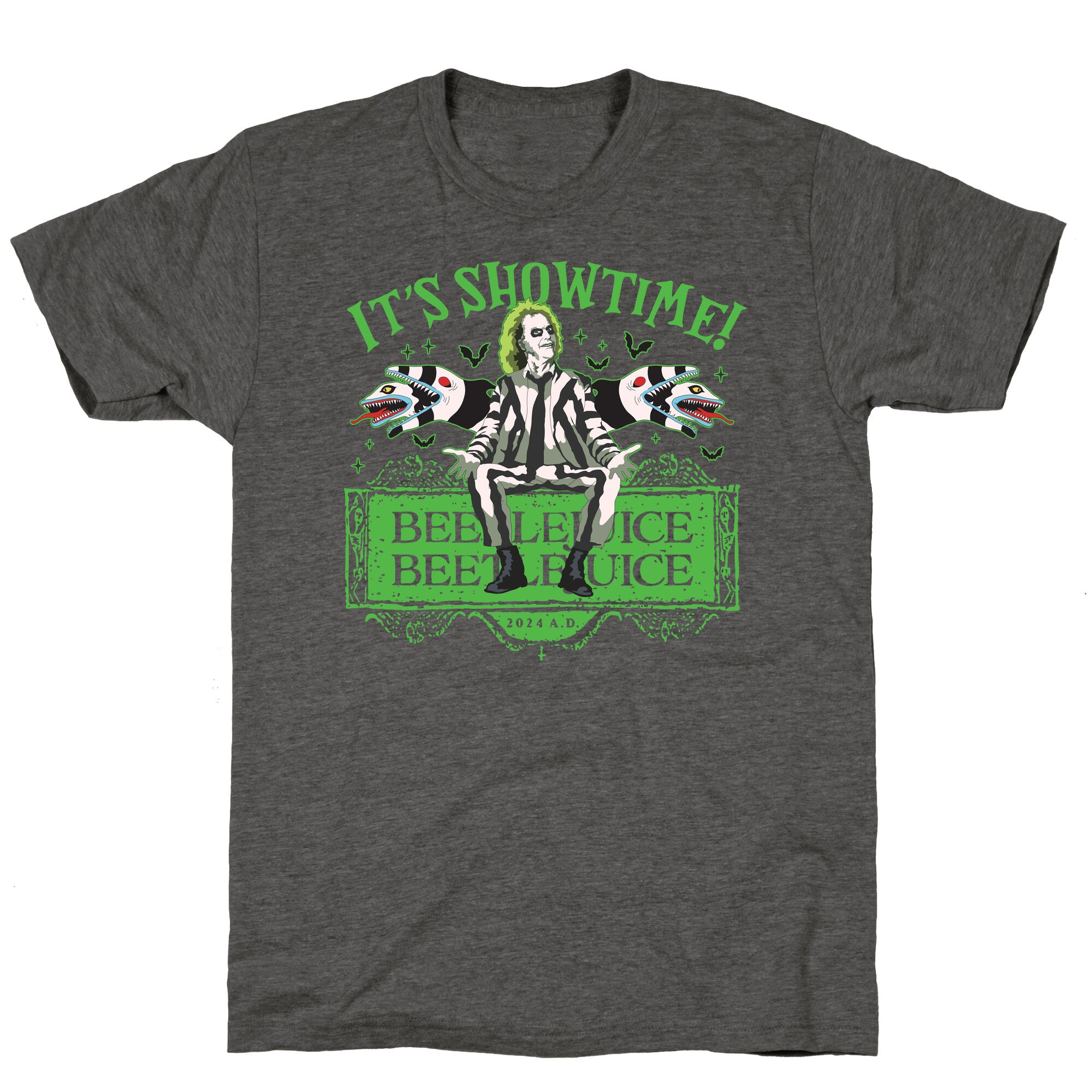 Beetlejuice Its Showtime Unisex Triblend Tee