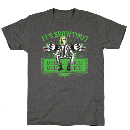 Beetlejuice Its Showtime Unisex Triblend Tee