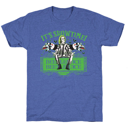 Beetlejuice Its Showtime Unisex Triblend Tee