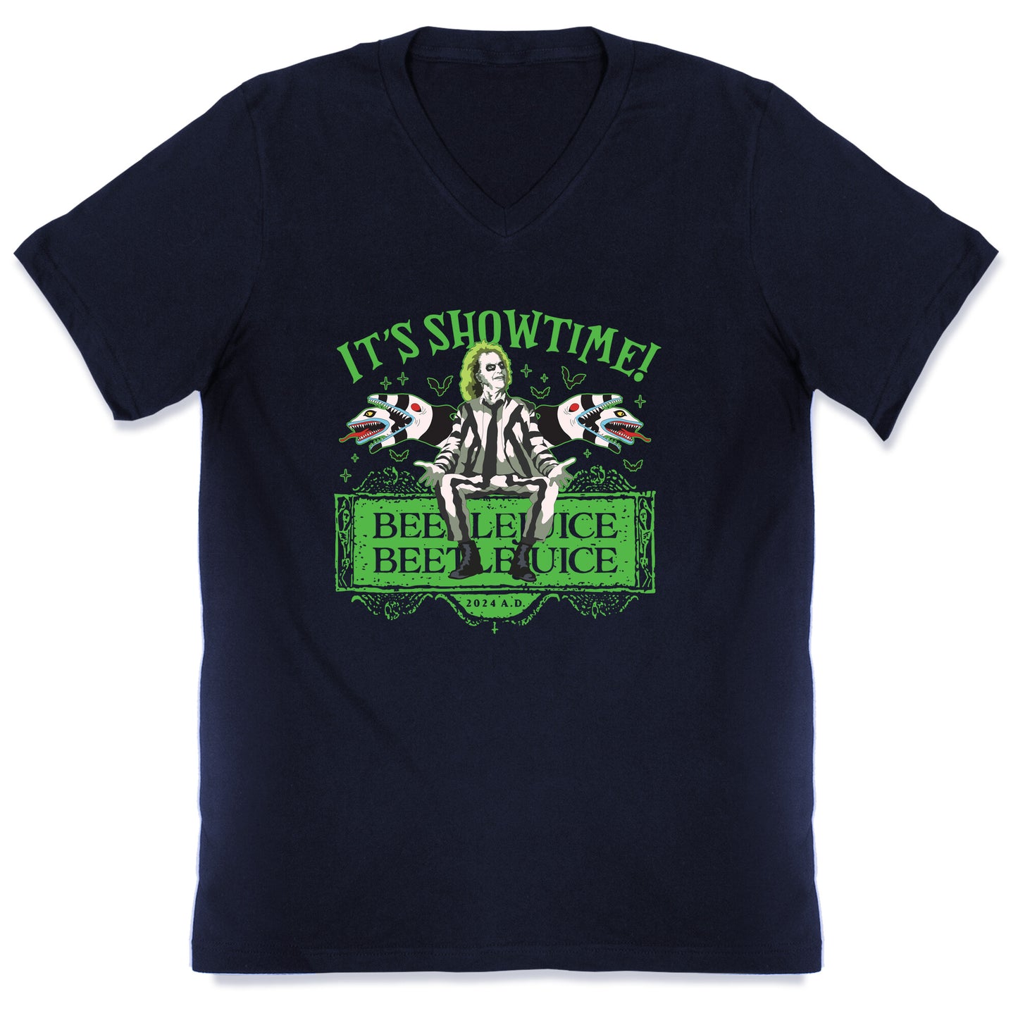 Beetlejuice Its Showtime V-Neck