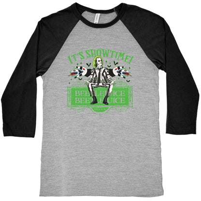 Beetlejuice Its Showtime Baseball Tee