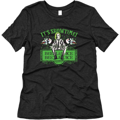 Beetlejuice Its Showtime Womens Triblend Tee